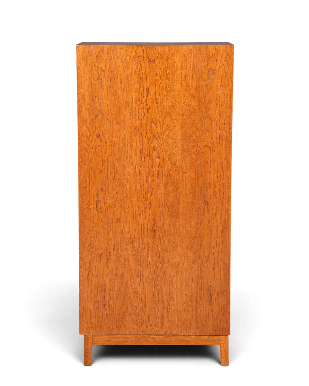 Hauptstadt Möblerei Mid Century Aktenschrank aus massivem Holz mit schmaler Vertiko-Form und schöner Maserung