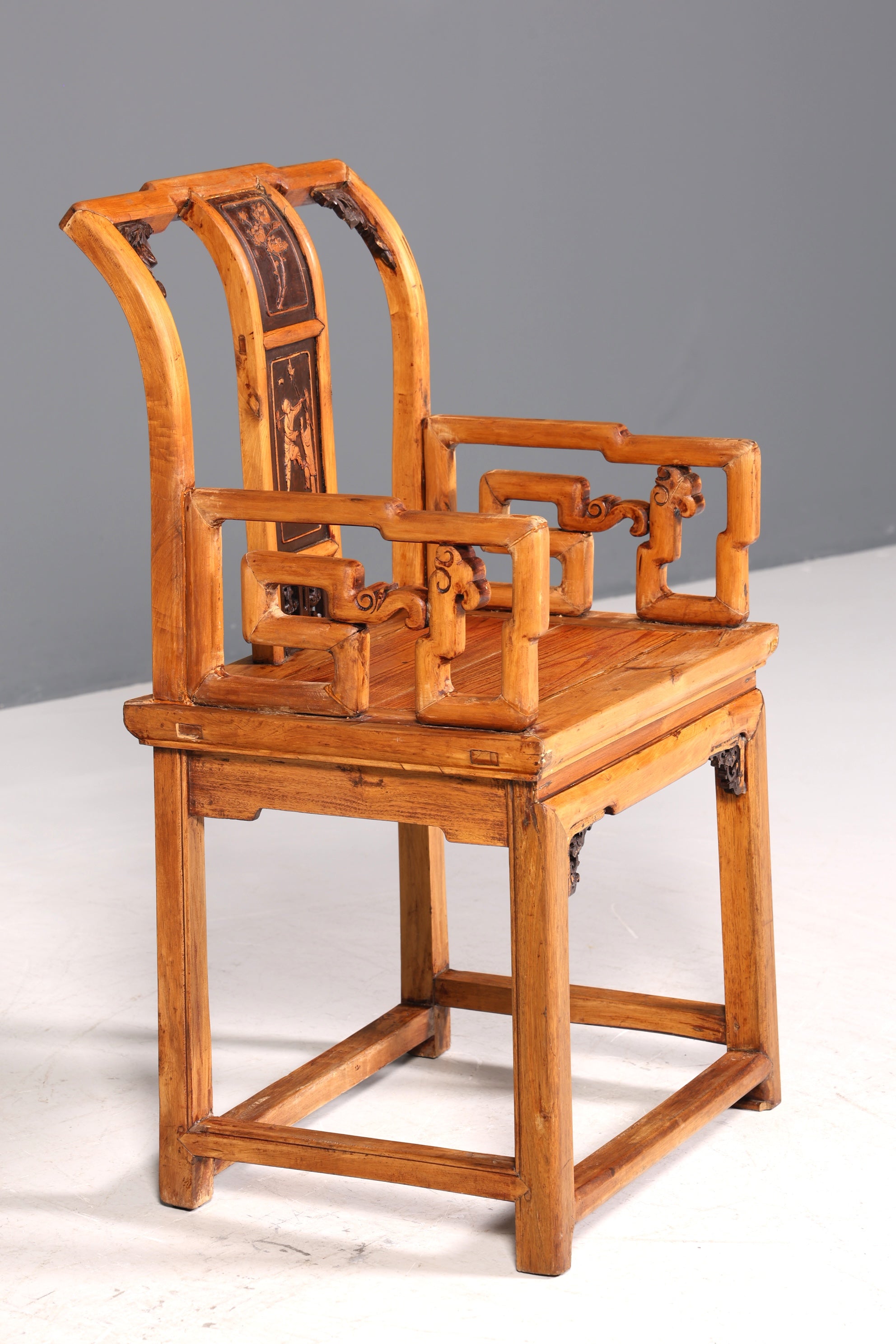 Magnifique fauteuil chinois, chaise en bois, chaise secrétaire asiatique ancienne