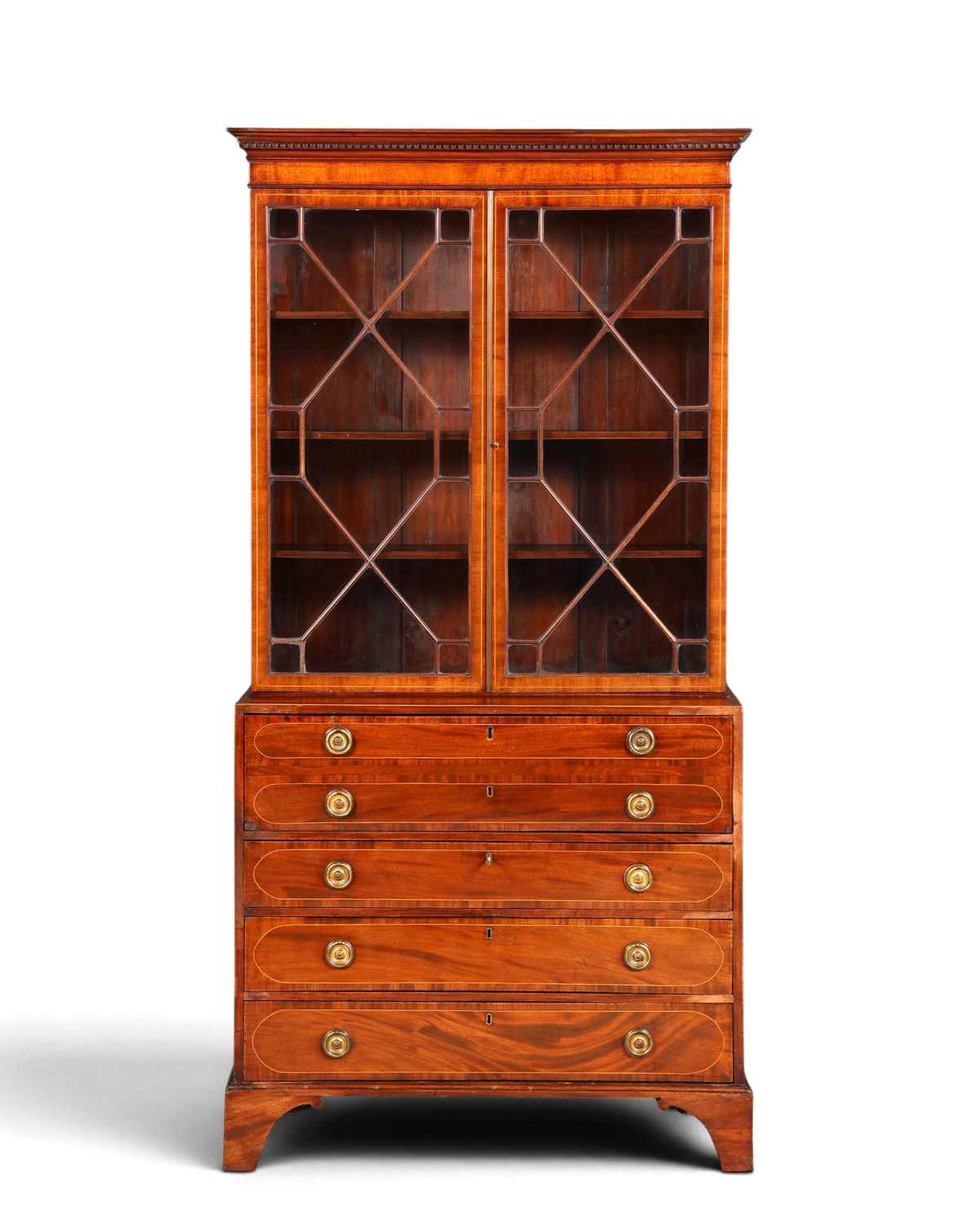 G785 Finish Wunderschöne Englische Vitrine Bibliothek Sekretär echt Holz Antik Schrank Regal (Kopie)