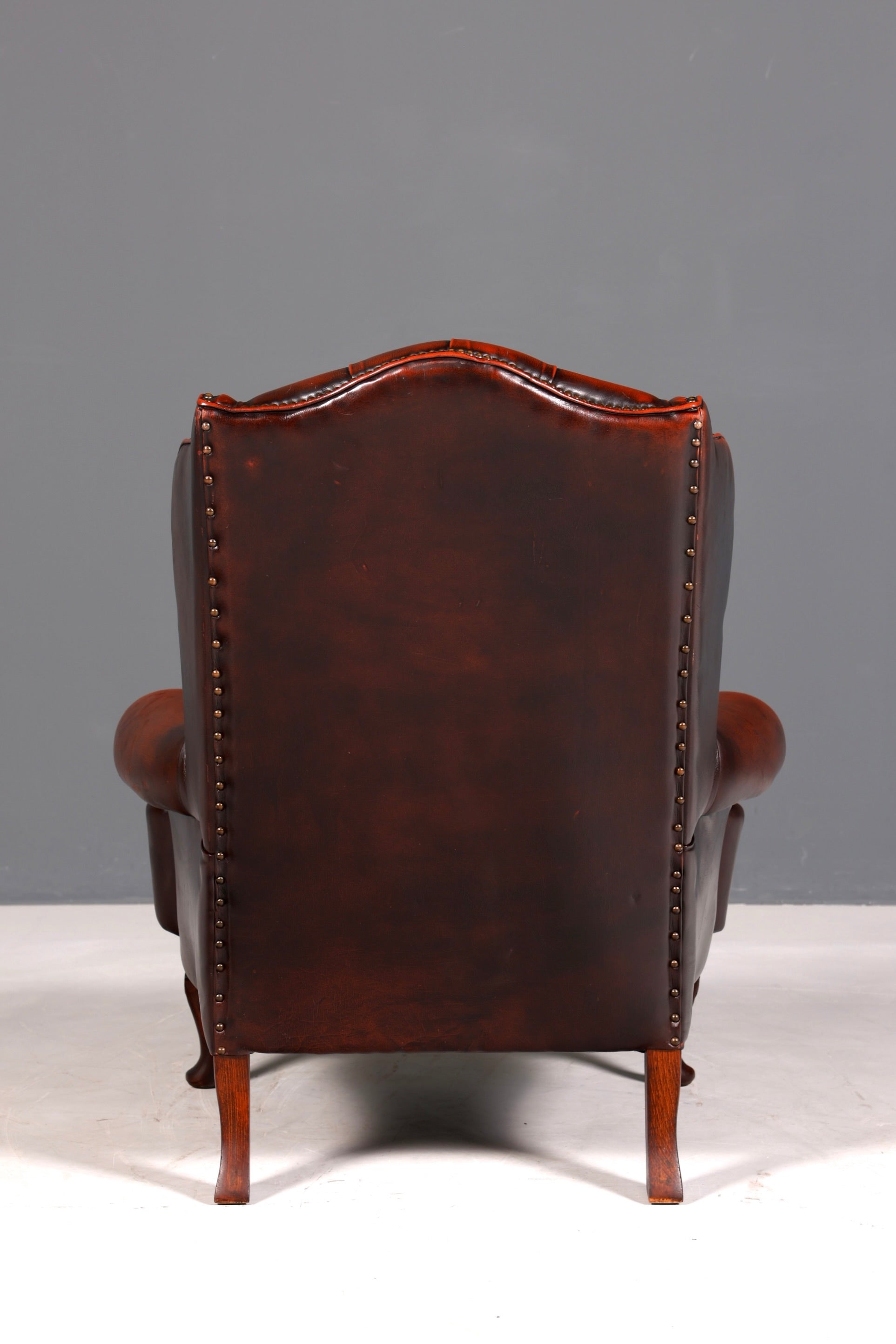 Original Chesterfield Ohrenbacken Sessel Englisch Leder Herrensessel UK Armlehnsessel