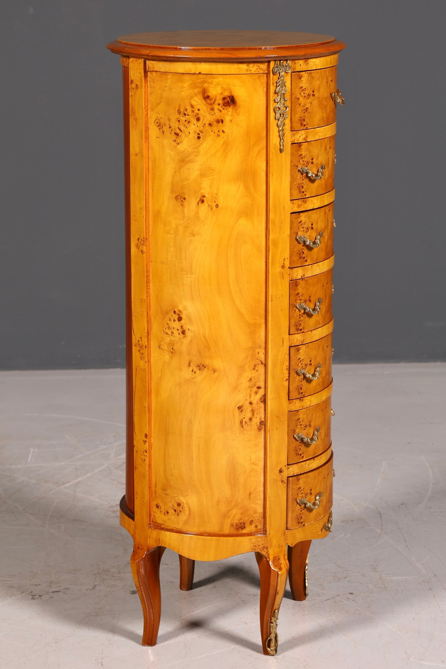 Traumhafte Barock Stil Kommode Antik Stil Louis XV Vertiko Birke Highboard Schubladenkommode