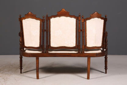 Élégante banquette néorenaissance, canapé ancien de l’époque Gründerzeit, banquette rembourrée, banquette de salon