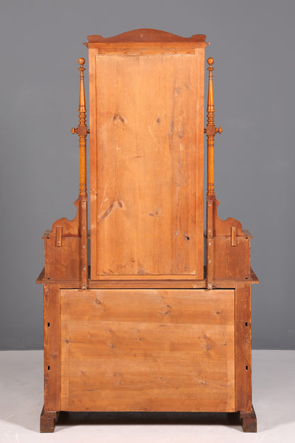 Magnifique buffet ancien Art Nouveau avec miroir, commode d&