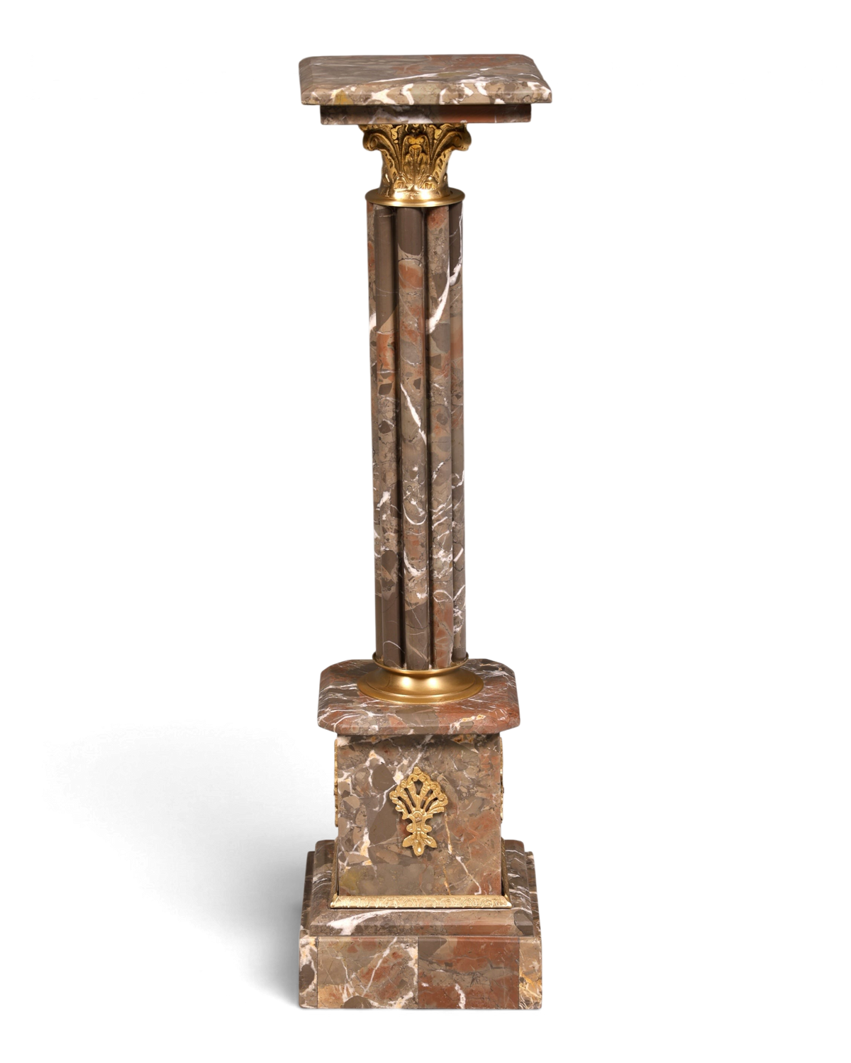 Hauptstadt Möblerei Marmorsäule H901 mit goldenen Verzierungen und quadratischer Ablagefläche