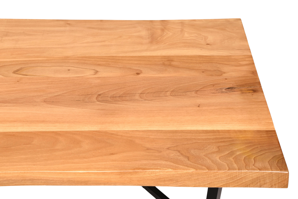 Wunderschöner Nussbaum Tisch 220cm-95cm Esszimmer Tisch Baumkanten Platte massiv Holz Küchentisch