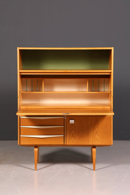 Wunderschöner Hellerau Schrank Modell 427 Mid Century Sekretär Vintage Schreibschrank Design Retro Highboard Esche