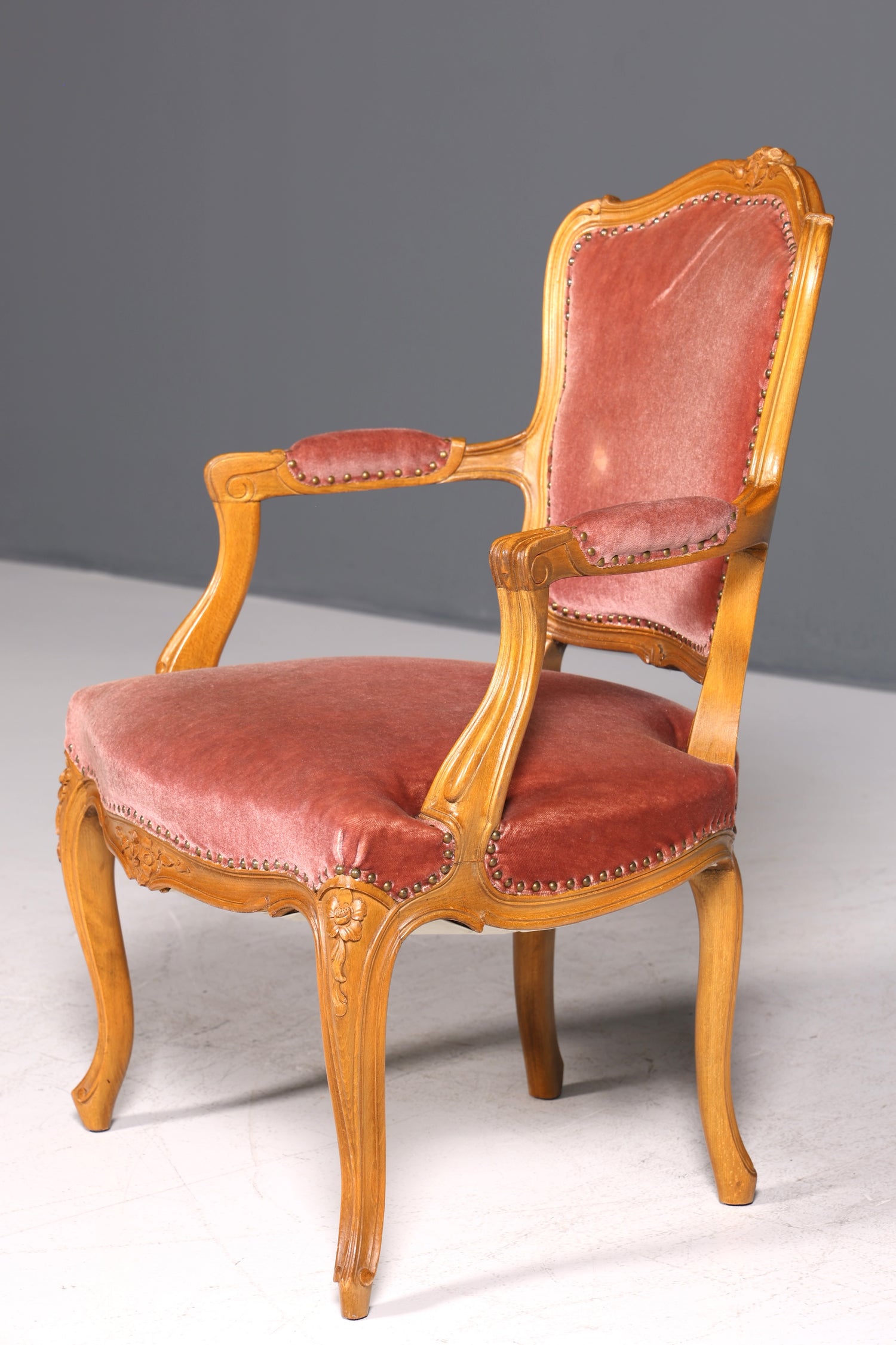 Fauteuil Chippendale élégant, chaise secrétaire de style baroque, fauteuil en velours