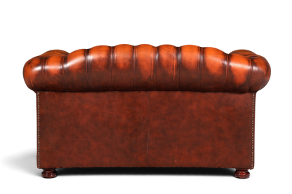 Stilvolles Original Chesterfield Sofa 2-Sitzer Couch Echt Leder Englisch Polstersofa