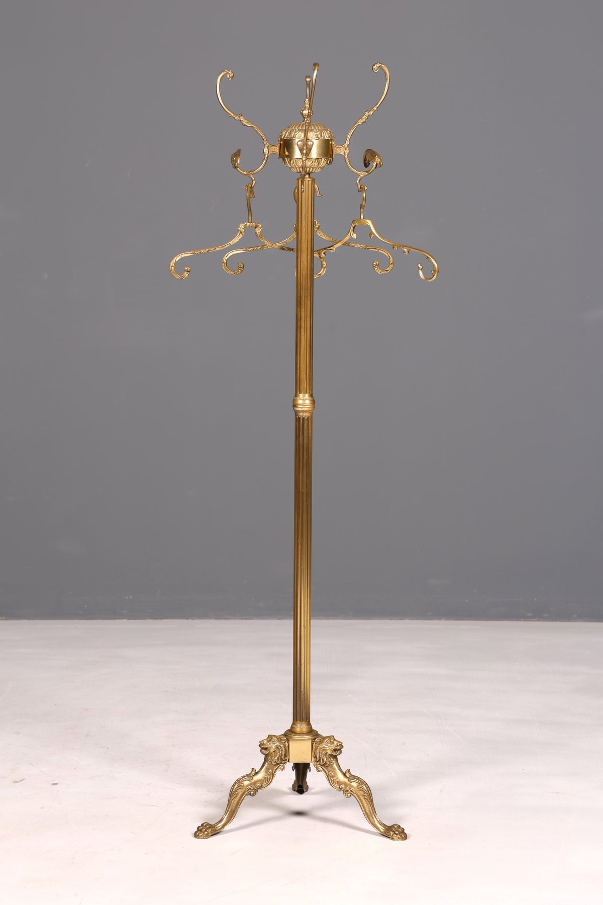 Prunkvoller Jugendstil Messing Garderobenständer Kleiderhaken Antik Flur Kleiderständer