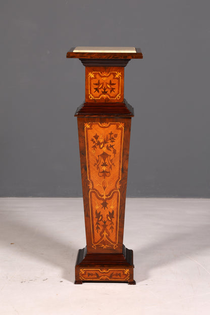 Colonne de style baroque de rêve Louis XV, colonne porte-fleurs en pierre naturelle avec tablette en marbre