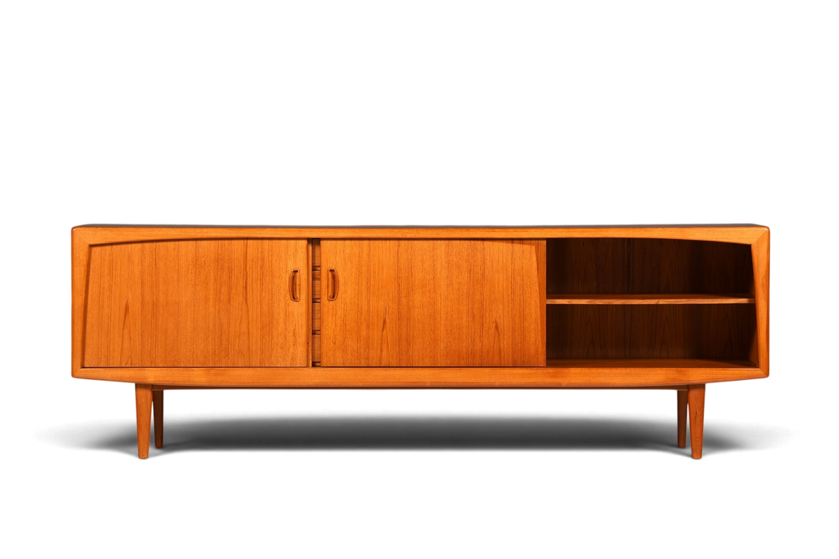 F960 Finish cm Schlichtes Mid Century Sideboard Vintage TV Kommode 60s Schrank Longboard Retro Lowboard