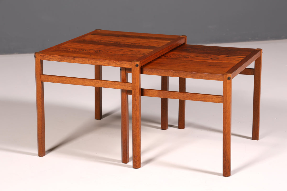Ensemble de tables d’appoint Filigranes Mid-Century, 2 pièces : table basse, table de rangement et tables gigognes vintage