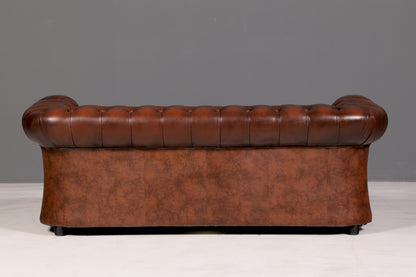 Magnifique canapé Chesterfield Centurion original, 3 places, en cuir véritable, canapé anglais capitonné en cuir