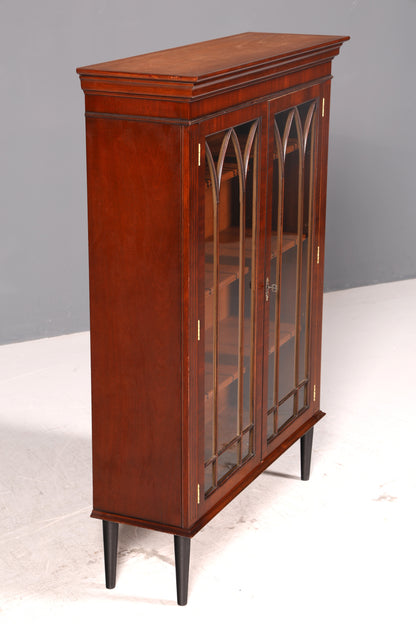 Wunderschöne Englische Vitrine Mahagoni Bücherschrank Glasvitrine Bücherregal Buffet Antik Vintage