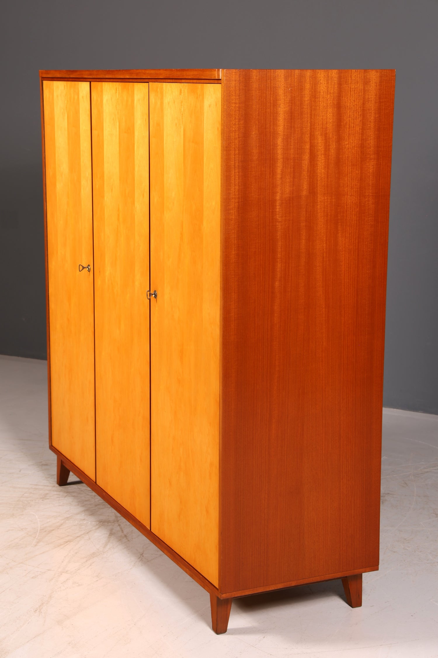 Stunning XL Mid-Century wardrobe Vintage cabinet Retro linen cupboard hallway cabinet bedroom