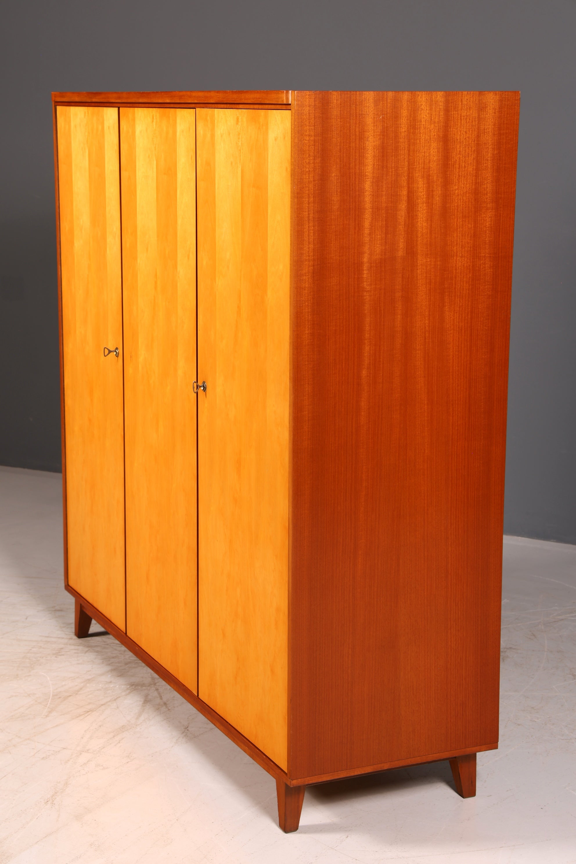 Stunning XL Mid-Century wardrobe Vintage cabinet Retro linen cupboard hallway cabinet bedroom