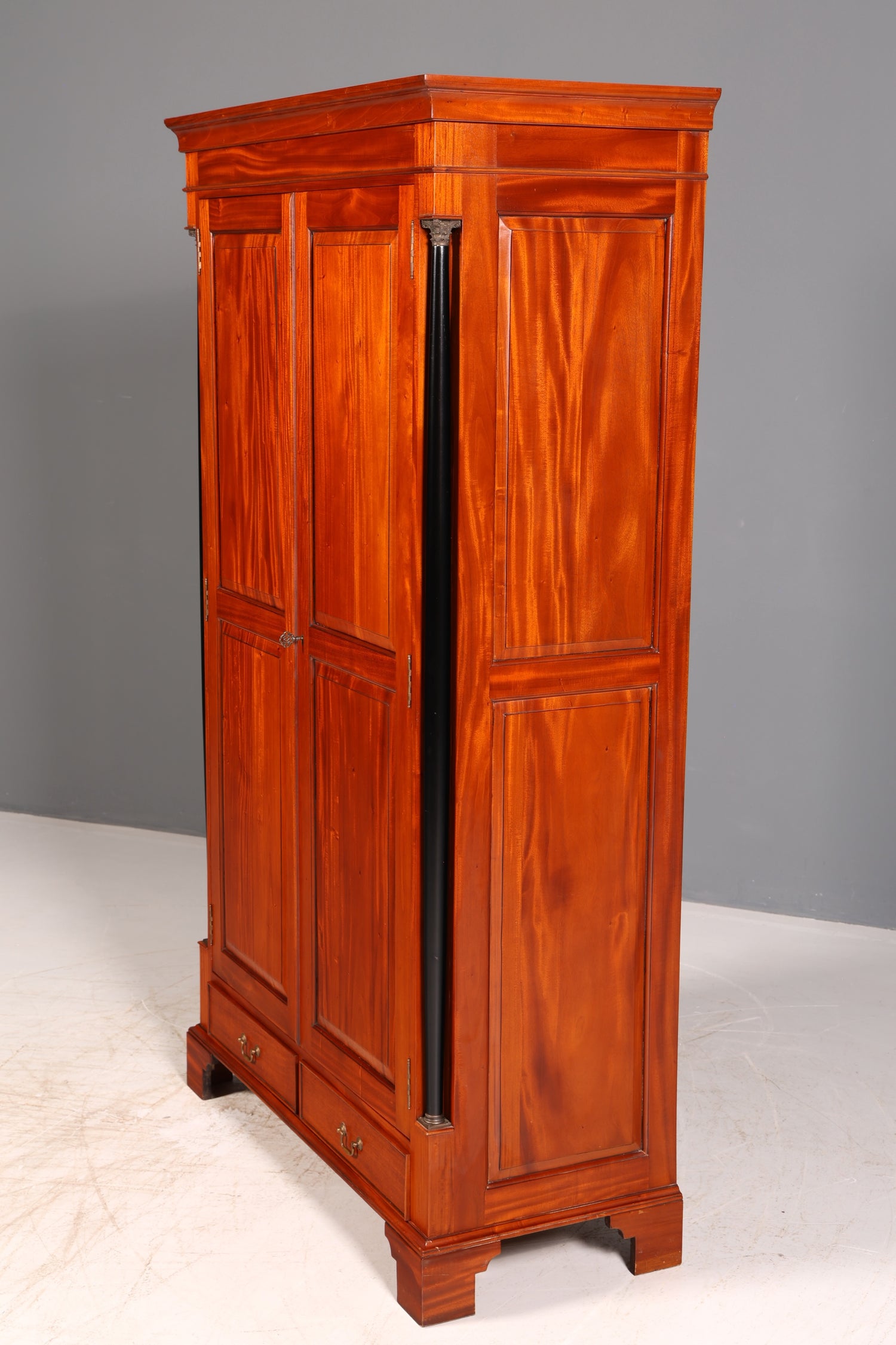 Beautiful Biedermeier wardrobe, mahogany, antique, column cabinet, hallway cabinet, linen cabinet, solid wood