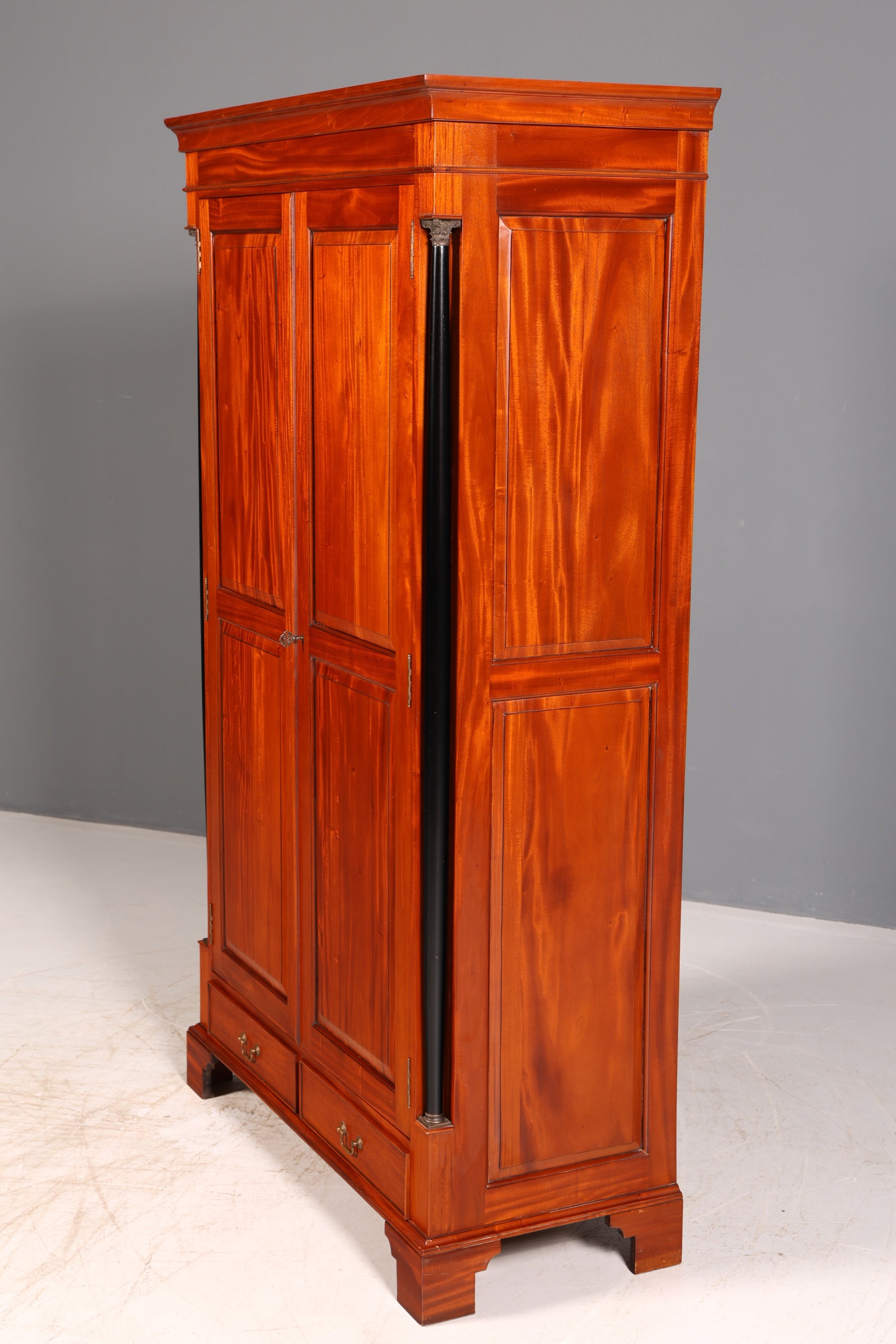 Beautiful Biedermeier wardrobe, mahogany, antique, column cabinet, hallway cabinet, linen cabinet, solid wood