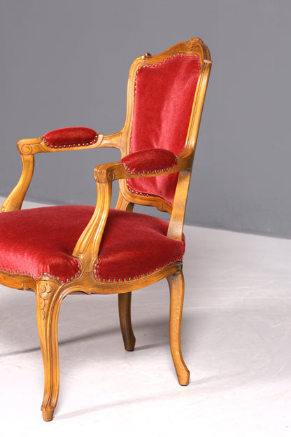 Magnifique fauteuil Chippendale, chaise secrétaire de style Chippendale, fauteuil en velours, 2 sur 2