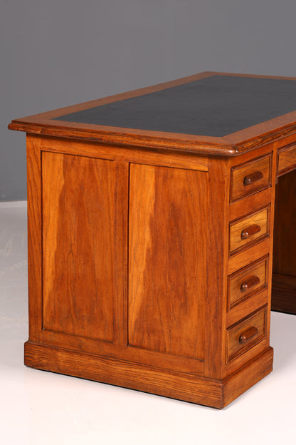 Magnifique bureau de style Bauhaus et Art déco, table de bureau en chêne antique vintage