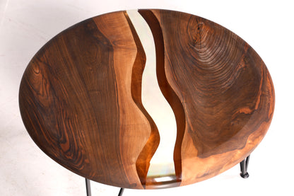 Table basse unique en résine époxy, table en noyer, table d&