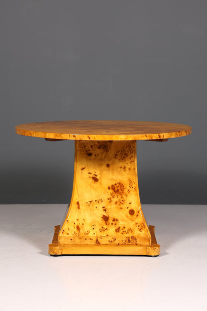 Table de salle à manger ronde de style Art déco, table de cuisine ancienne en bouleau, table de salle à manger