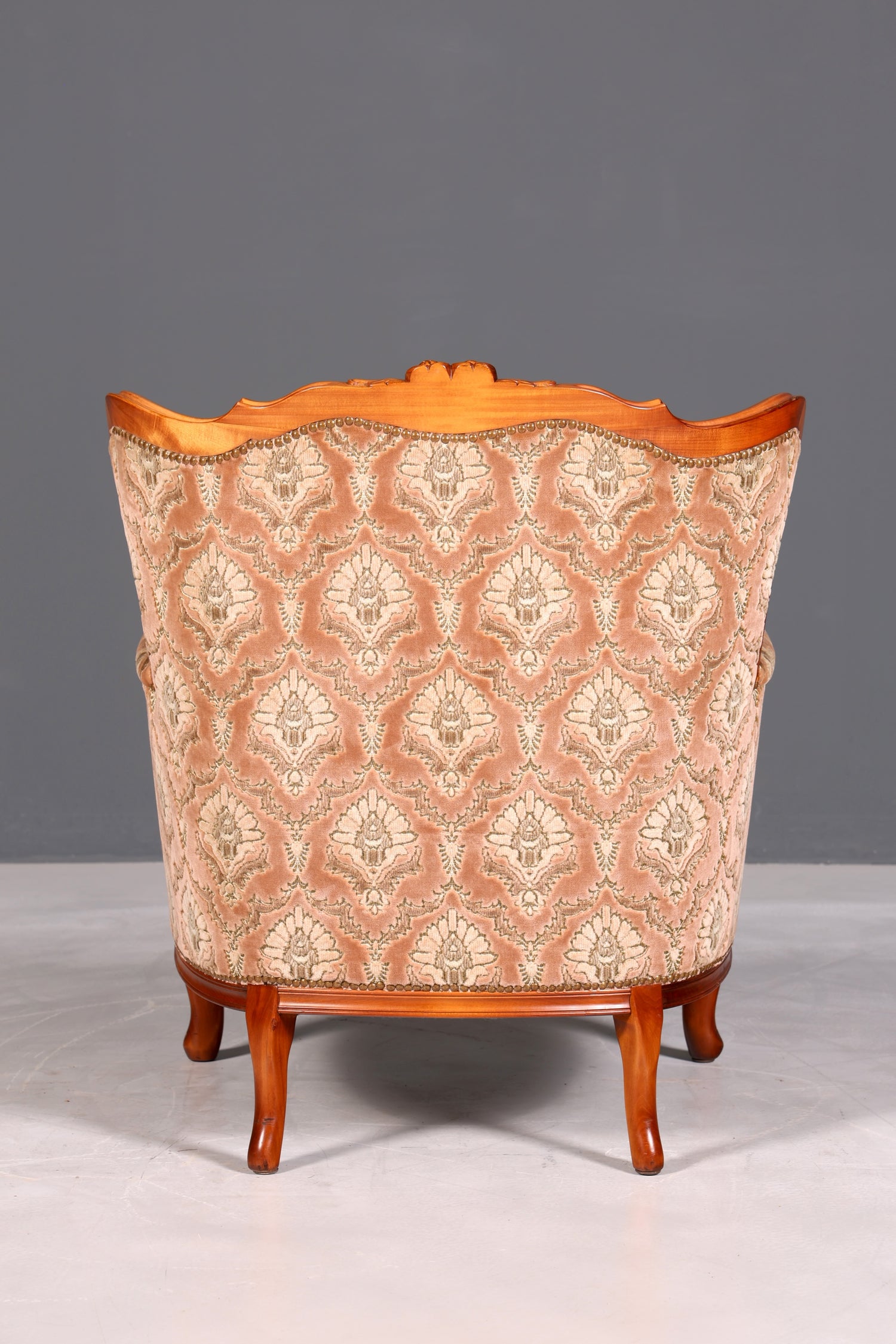 F900 Finish cm Edler Chippendale Armlehnsessel Barock Stil Sessel Armchair Samt Stoff Sessel