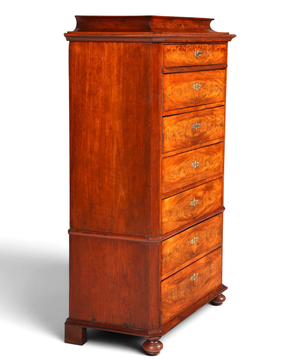 Wunderschöne Louis Philippe Chiffoniere um 1880 Gründerzeit Nussbaum Vertiko Schrank Semainier