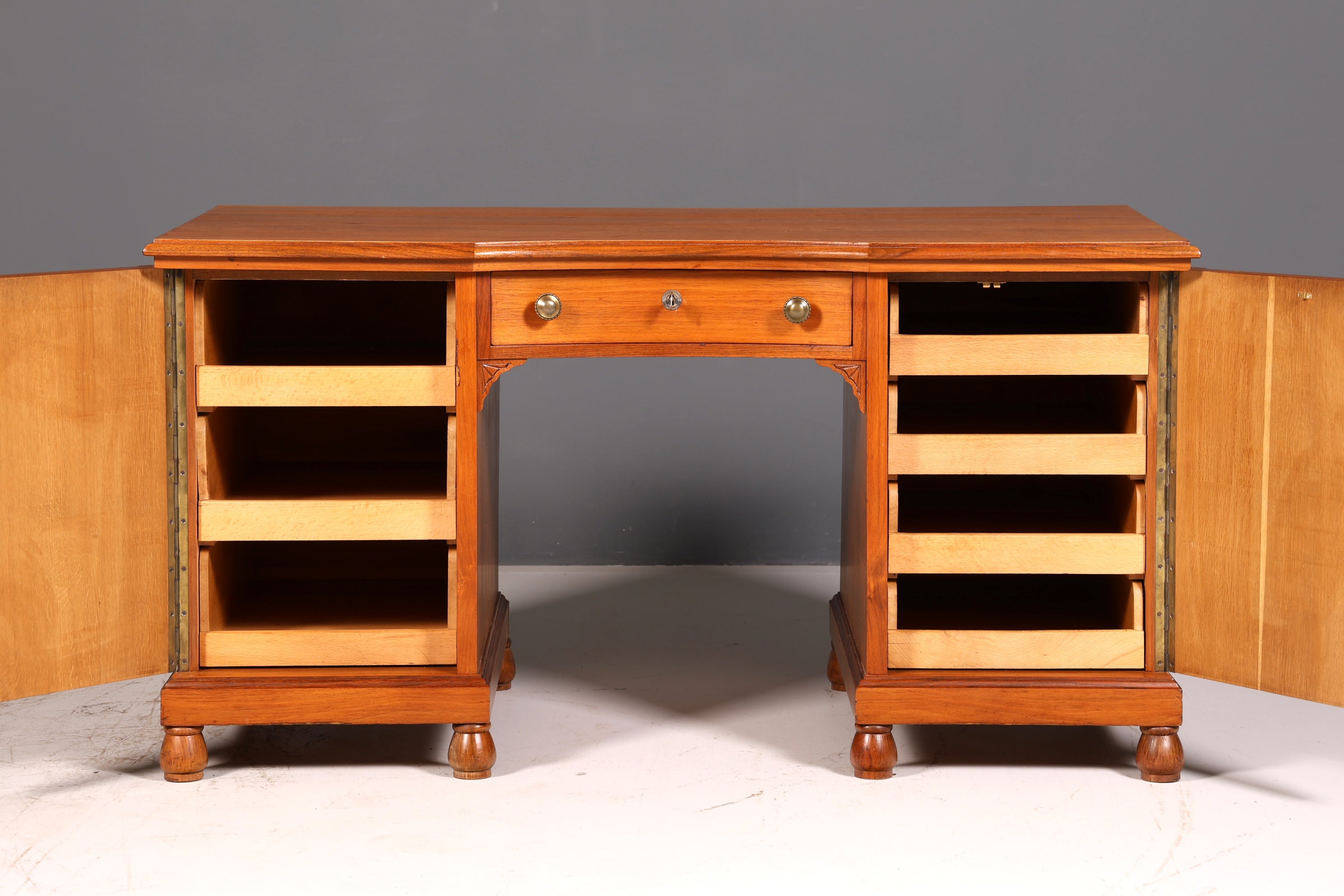 Wunderschöner Jugendstil Schreibtisch Eiche Holz Bürotisch Office Table Antik Vintage