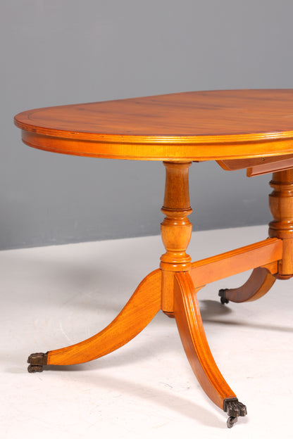 Magnifique table de salle à manger extensible de style anglais ancien, table de cuisine des années 60, en bois d&