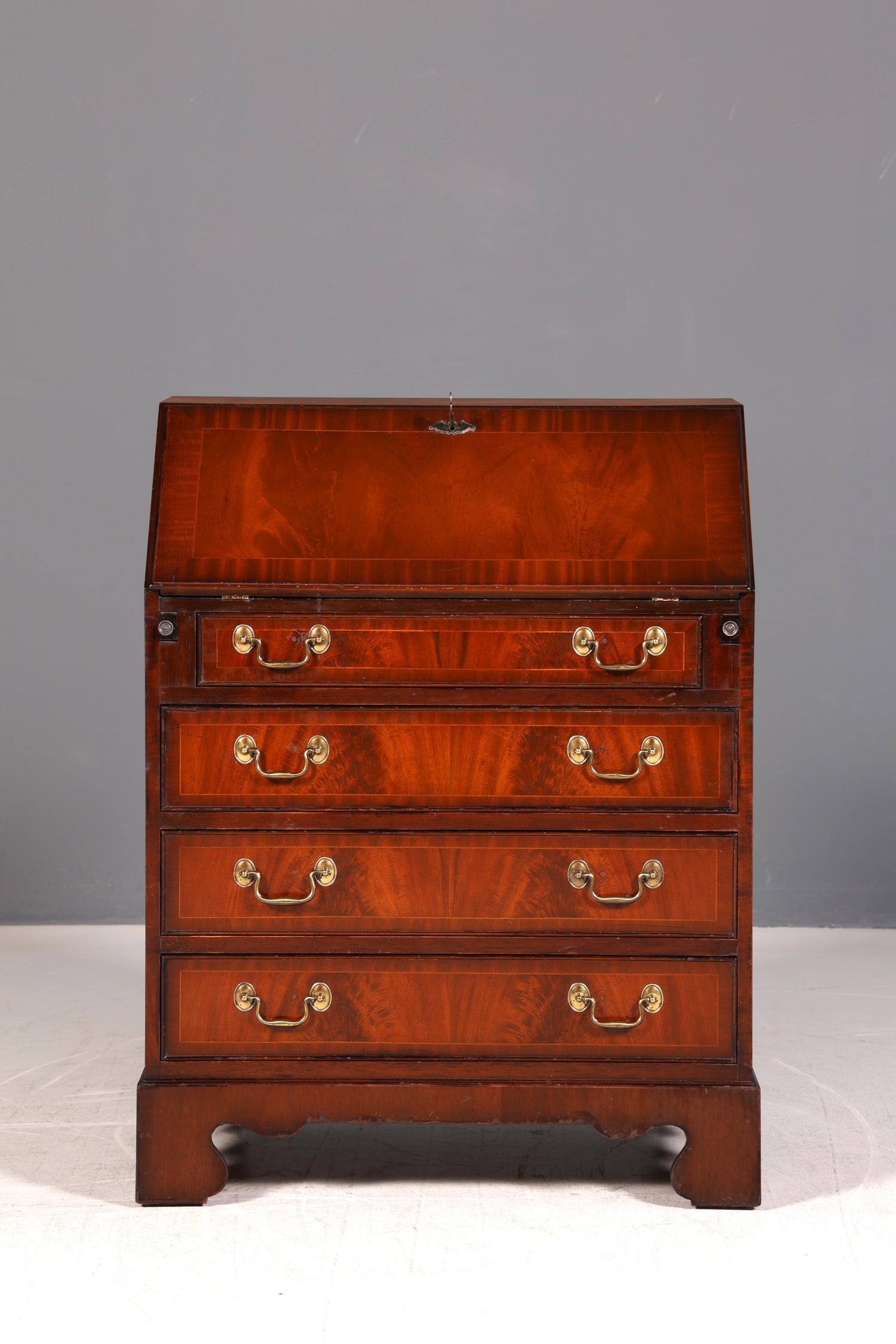 Wunderschöner Englischer Sekretär Schreibkommode Mahagoni Echt Holz Schreibtisch Kommode 60s UK Vintage