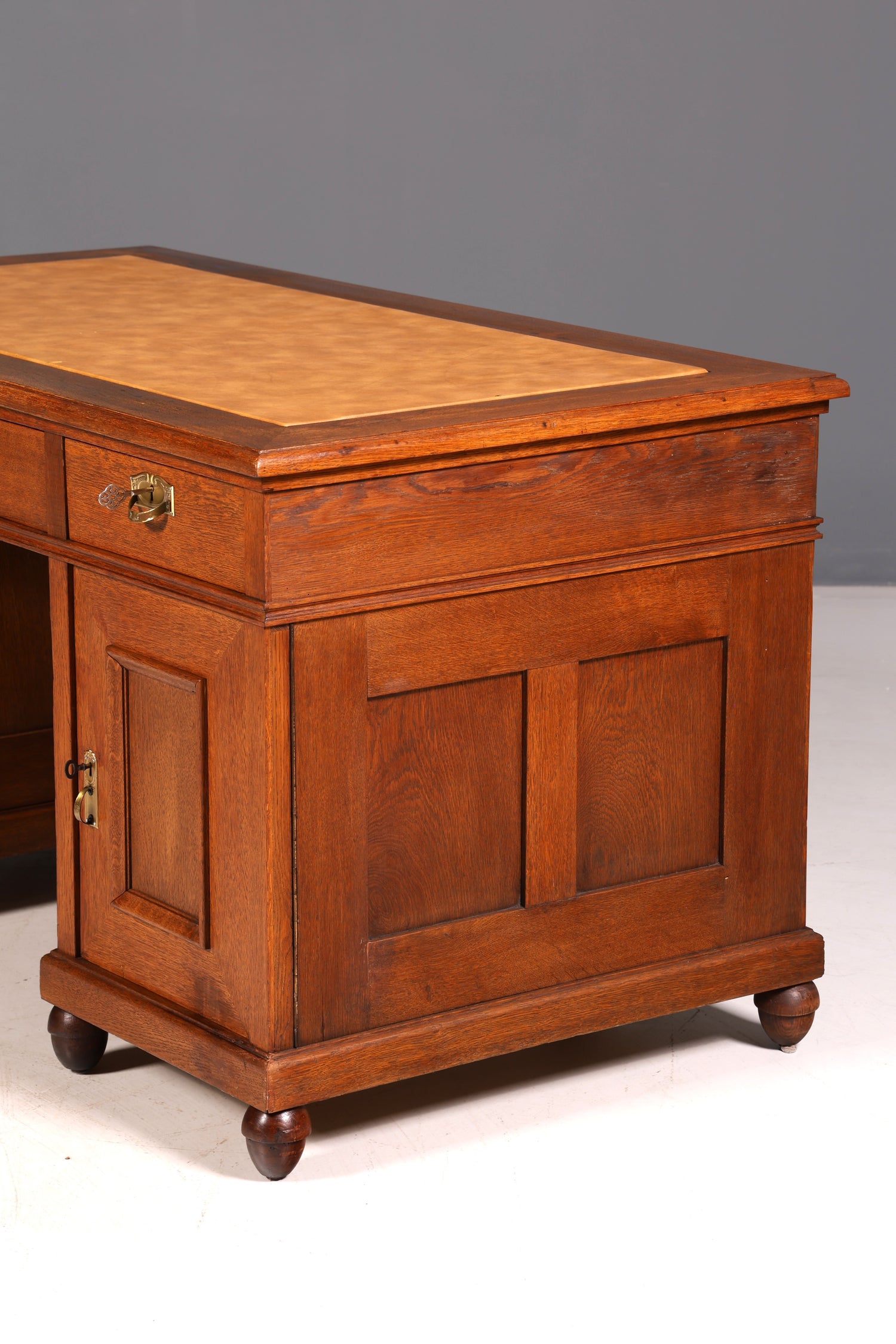 Traumhafter Jugendstil Schreibtisch Eiche Gründerzeit Bürotisch Echt Holz Desk Office Table Antik Vintage