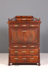 Edler Louis Philippe Sekretär Antik Biedermeier Vertiko Highboard Antik Schreibtisch Kommode
