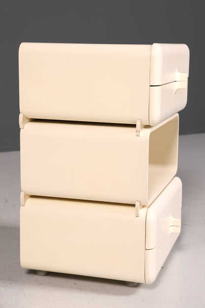 Commode rare du milieu du XXe siècle, table de chevet modulaire au design futuriste, commode vintage française, 1 sur 5