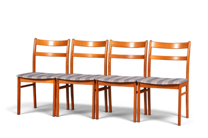 G403 Finish cm 4x Mid Century Teak Holz Stühle Made in Denmark Retro Stuhlset Danish Design Küchenstühle (Kopie)