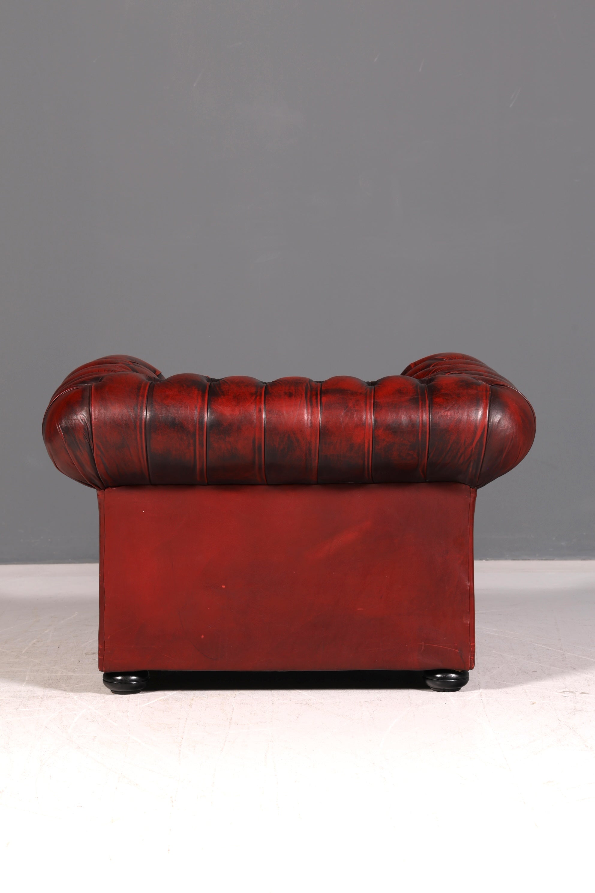 Stylish Original Chesterfield Armchair Oxblood Genuine Leather English Armchair Gentleman&