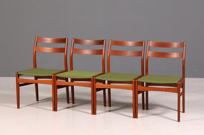 4x Mid Century Teak Holz Stühle Made in Denmark Retro Stuhlset Danish Design Küchenstühle