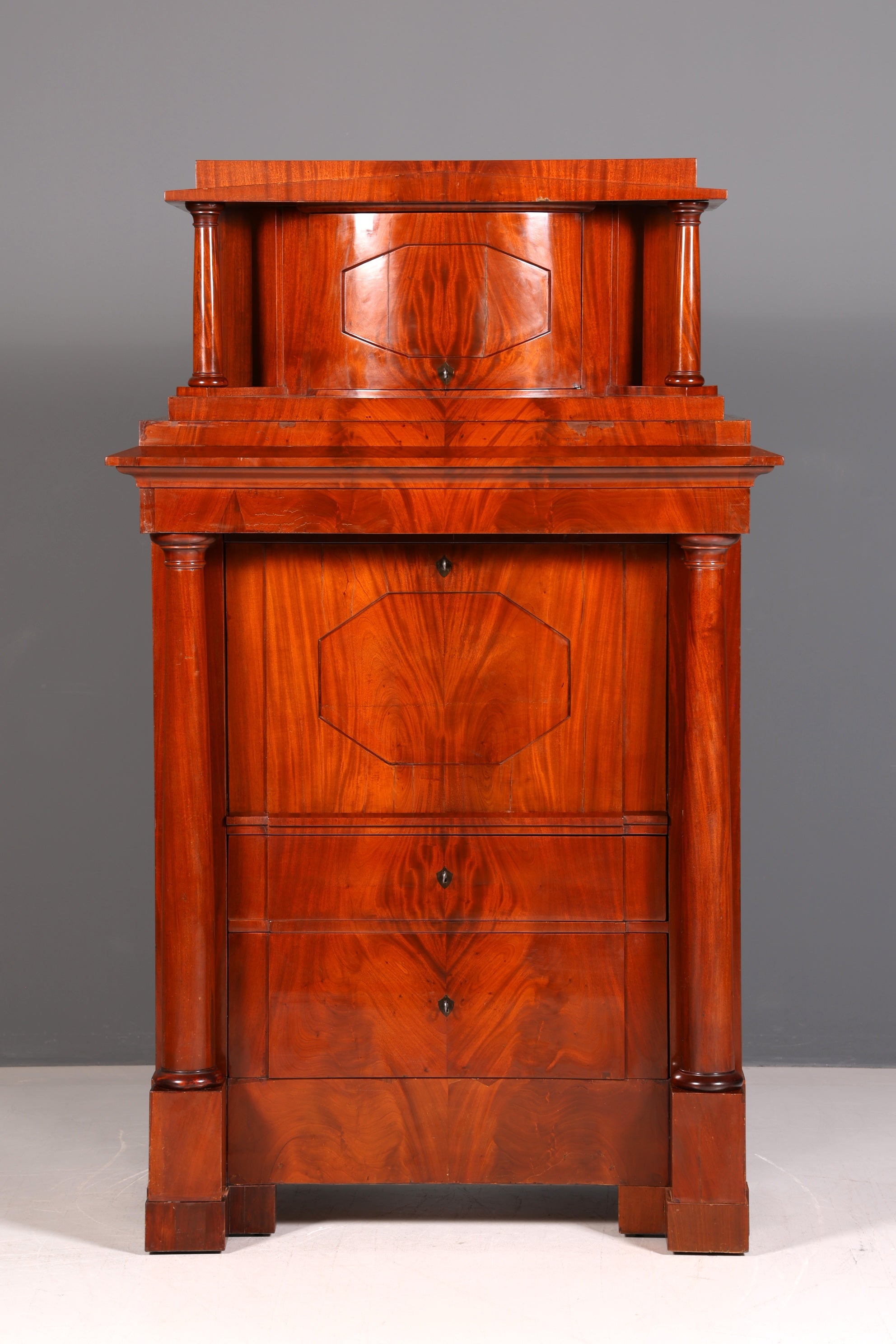 Wunderschöner Original Biedermeier Sekretär um 1860 Kommode Antik Bürokommode Englisch Säulen