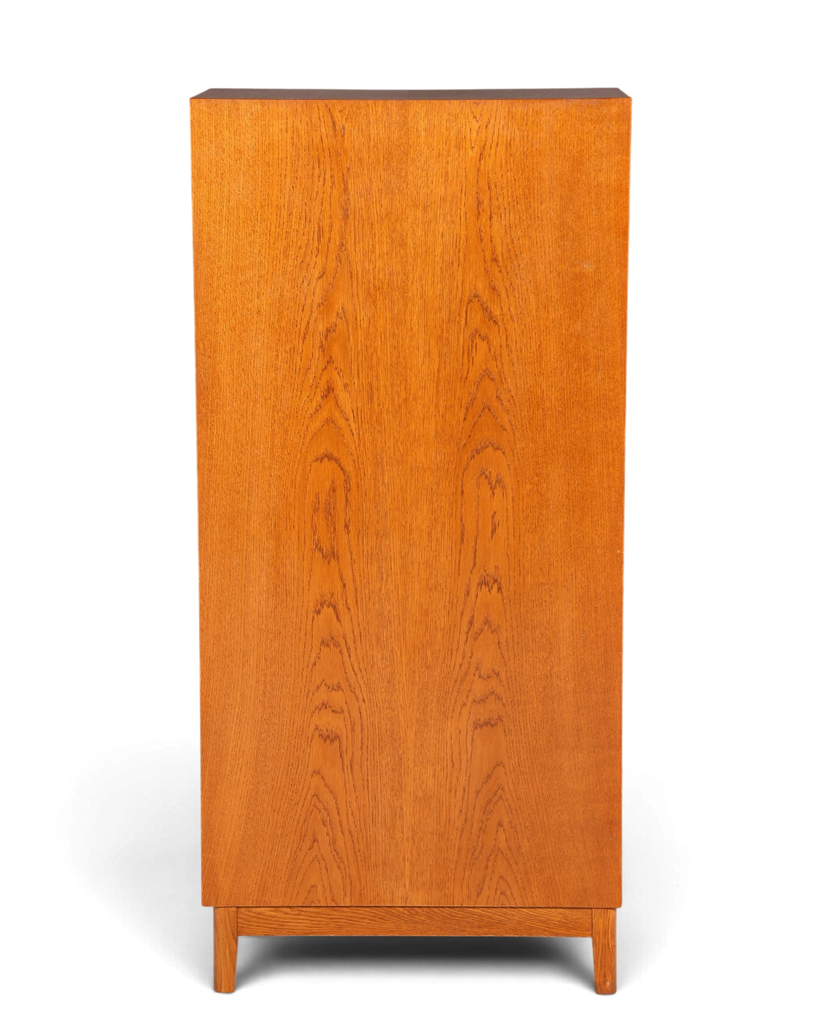 Hauptstadt Möblerei Mid Century Aktenschrank aus massivem Holz mit schmaler Vertiko-Form und schöner Maserung