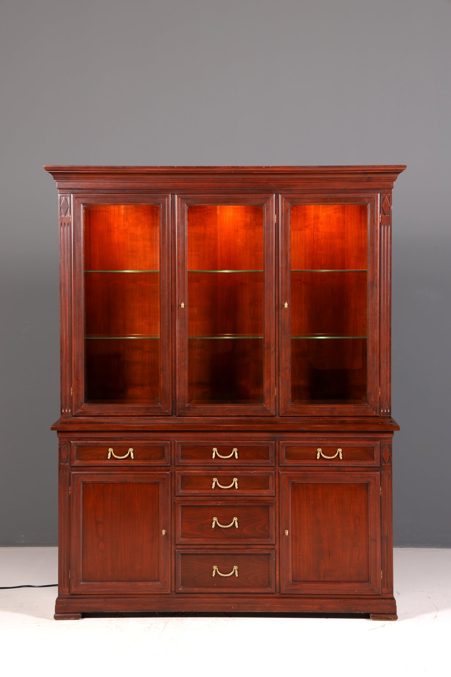 Magnifique vitrine originale Selva Villa Borghese, style antique, en bois massif, buffet, armoire de bibliothèque