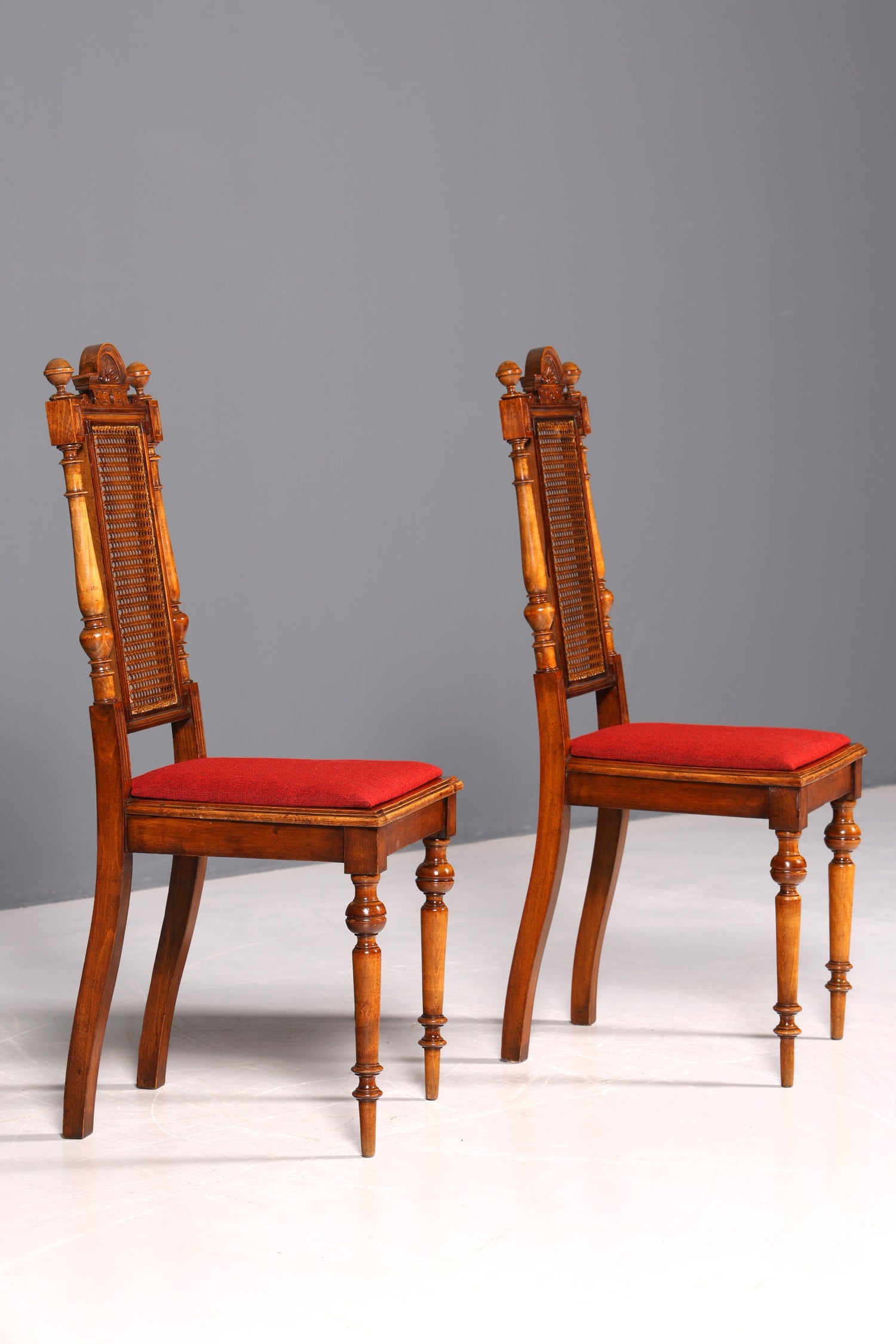 2x Traumhafte Gründerzeit Stühle Antik Korbgeflecht Stuhl Set Antik Wiener Geflecht Küchenstuhl