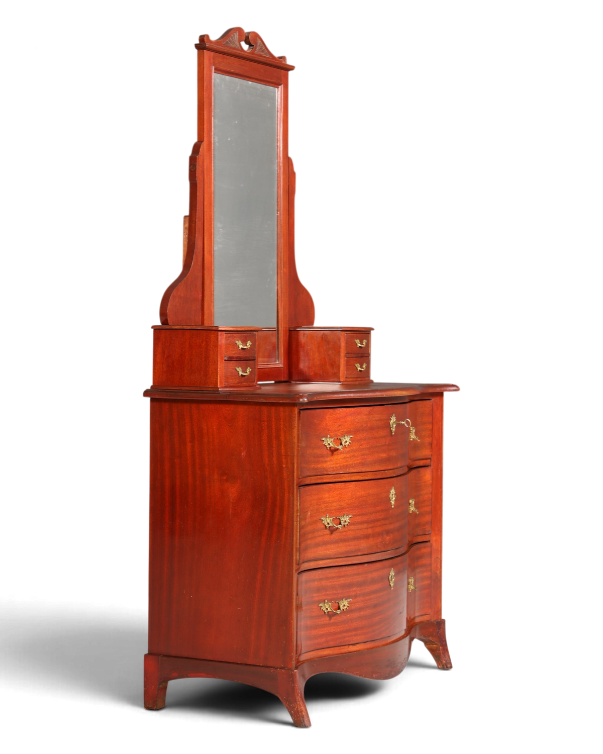 Wunderschöne Englische Kommode mit Spiegelaufsatz Barock Stil Frisierkommode Holz Schrank Flurschrank