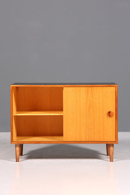 Meuble de style mid-century en teck avec portes coulissantes, commode, buffet, meuble d&