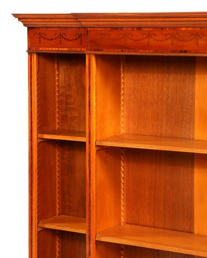Hauptstadt Möblerei englisches Bücherregal aus Eibenholz mit Intarsien und höhenverstellbaren Regalböden im Antik-Stil
