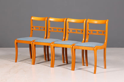 Edles 4er-Set Englische Esszimmerstühle Dining Chairs Antik 60er Jahre Küchenstühle Stuhlset neu bezogen