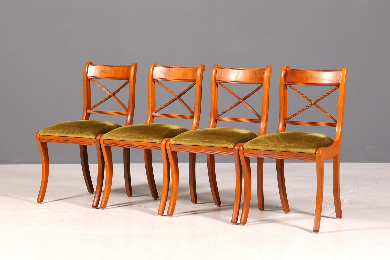 G789 Finish 4x Edle Englische Stühle Englisch Dining Chairs Antik 60er Jahre Regency Küchenstühle Stuhlset (Kopie 2)