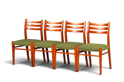 4x Mid Century Teak Holz Stühle Made in Denmark Retro Stuhlset Danish Design Vintage Küchenstühle