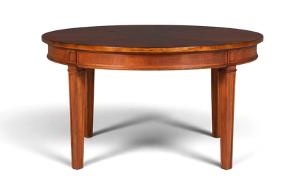 Hauptstadt Möblerei runder englischer Couchtisch aus dunklem Echtholz im klassischen Vintage Design