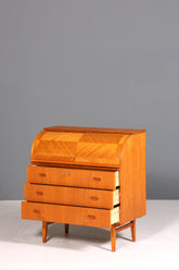 Wunderschöner Mid Century Rollladen Sekretär echt Holz Büro Schrank Vintage Schreibkommode