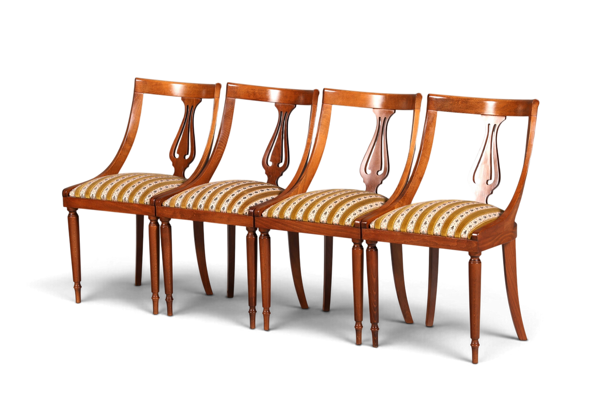 4x Edle Englische Stühle Englisch Dining Chairs Antik 60er Jahre Regency Küchenstühle Stuhlset